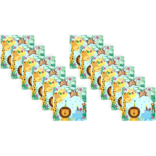 240pc Paper+Design Luncheon 3-Ply Napkin 33x33cm - Party Animals