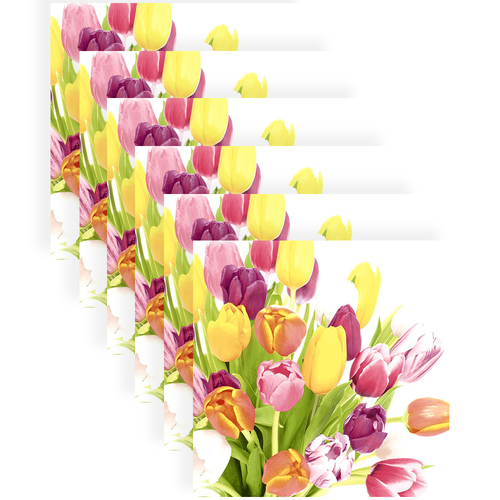 120pc Paper+Design Luncheon 3-Ply Napkin 33x33cm - Beautiful Tulips