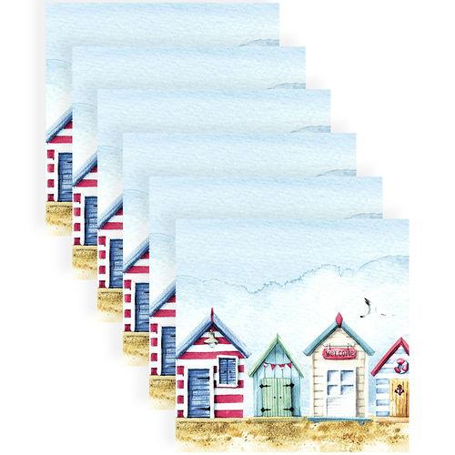 120pc Paper+Design Luncheon 3-Ply Napkin 33x33cm - Beach Houses