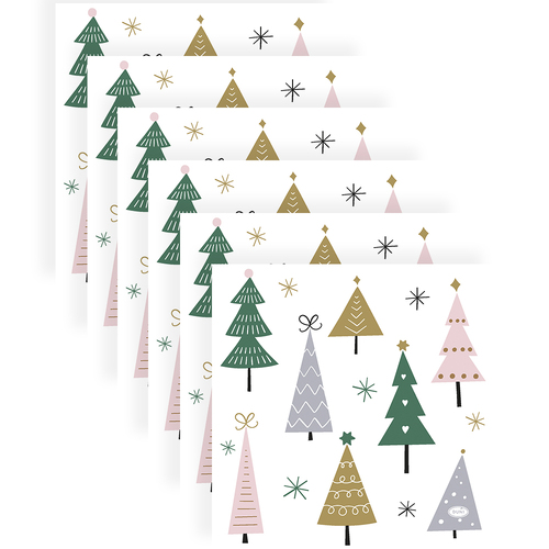 120pc Paper+Design Luncheon 3-Ply Napkin 33x33cm - Noel Trees