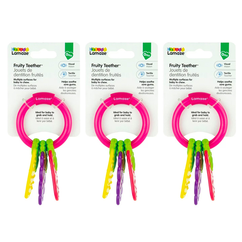 3PK Lamaze Fruity Teether Kids/Toddler/Baby 0m+ Assorted