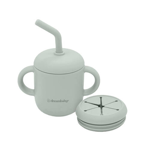 Dreambaby Silicone No Spill Drink & Snack Feeding Set Seafoam