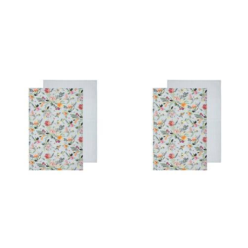 2x 2pc Ladelle Esperance Kitchen Cleaning Towel Multi-Purpose Cloth Reusable