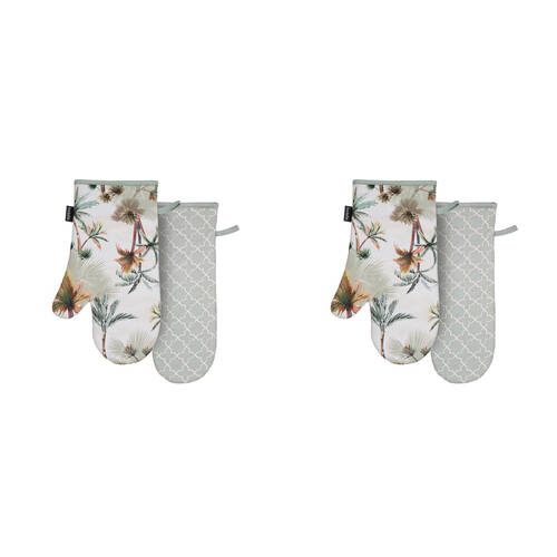 2x 2pc Ladelle Panama Oven Cooking Mitt Heat-Resistant Gloves Reusable/Washable
