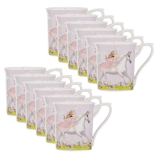 12PK Ashdene My Unicorn New Bone China Drinking Cup Mini Mug 240ml Purple