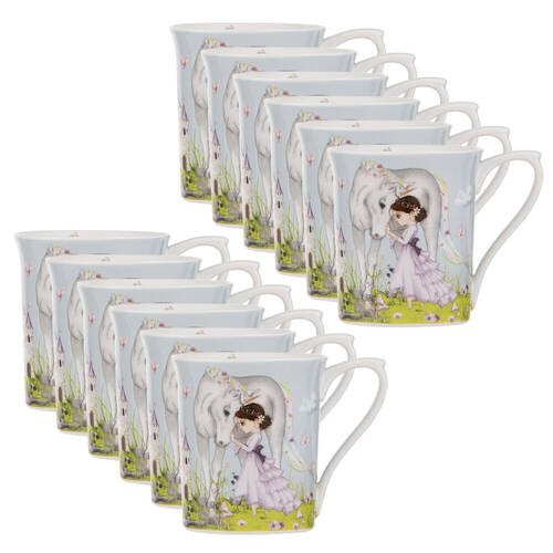 12PK Ashdene My Unicorn New Bone China Drinking Cup Mini Mug 240ml Blue