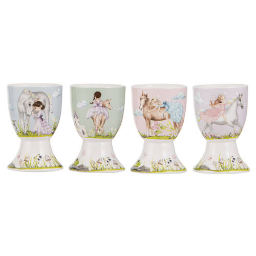 4pc Ashdene My Unicorn Boiled Egg Serving Cup Stand Holder 4.8x7cm