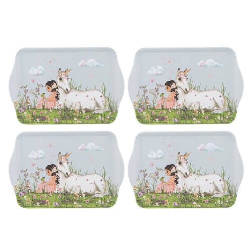 2x 2pc Ashdene My Unicorn Rectangular Trinket Scatter Tray 21x14.2cm