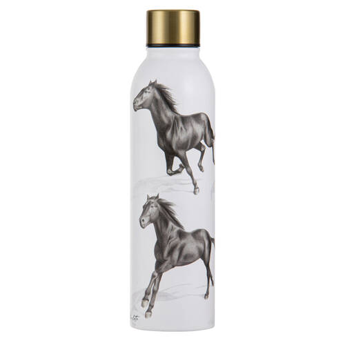 Ashdene Horses By Charlotte Black Drink Bottle Water Flask 6.8x24.5cm