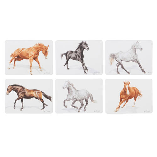 6pc Ashdene Horses By Charlotte Kitchen Dining Table Placemat 29x21.5cm