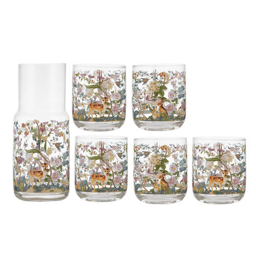 5pc Ashdene Enchanted Forest Tumblers & 1000ml Carafe Combo Set
