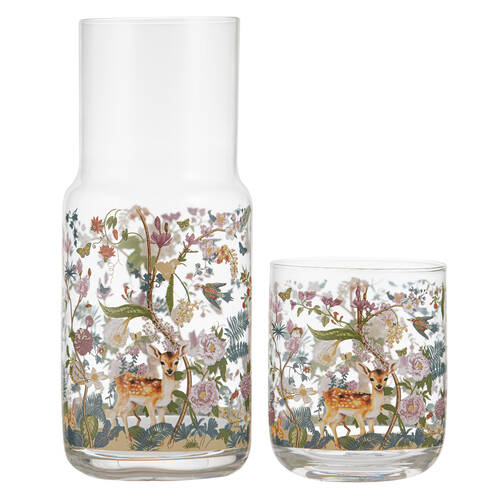 2pc Ashdene Enchanted Forest 1000ml Carafe & Glass Tumbler Drinking Set