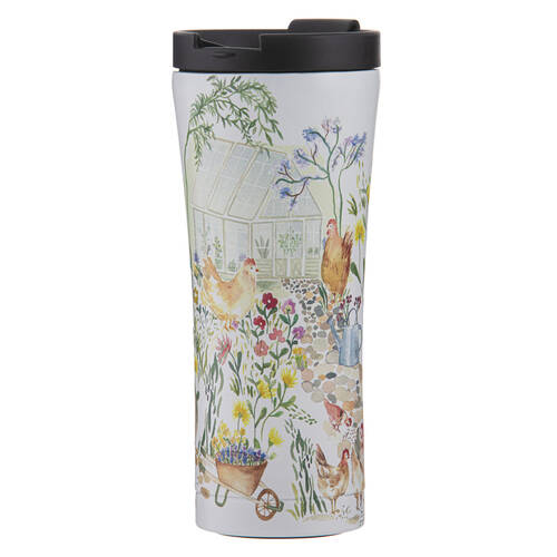 Ashdene Garden Hens Travel Mug Cup Coffee Water Flask Tumbler 9.2x20cm