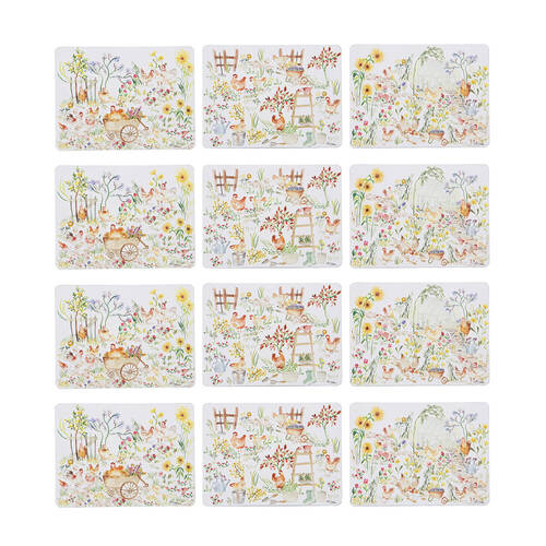 2x 6pc Ashdene Garden Hens Rectangle Kitchen Dining Table Placemat 29x21.5cm