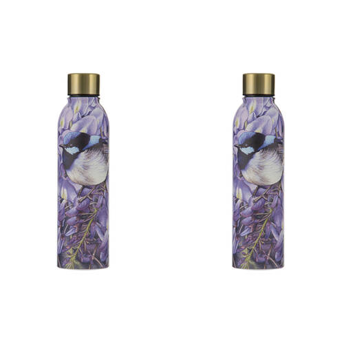 2PK Ashdene Pretty Little Wren Wisteria Stainless Steel Drink Bottle Tumbler 500ml