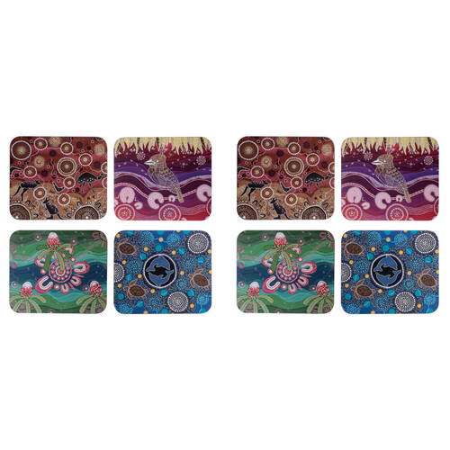 2x 4pc Ashdene Spirit Land Cup Mug Kitchen Drinks Coaster 11x9.7cm