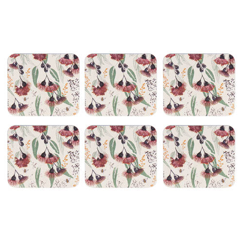 6pc Ashdene Trudy's Garden Silver Princess Cup Mug Drink Coaster 11x9.7cm