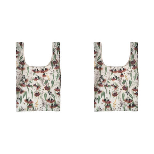 2PK Ashdene Trudy's Garden Princess Grocery Storage Shopping Bag 36x64cm Silver