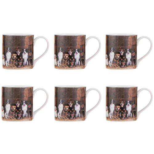 6PK Ashdene Working Dogs Hay Shed New Bone China Coffee Tea Drinking Mug 380ml