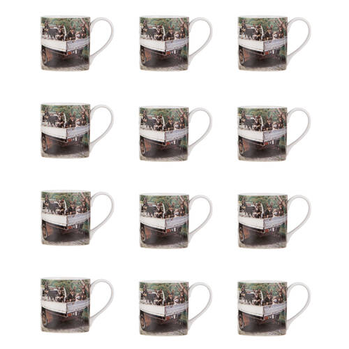 12PK Ashdene Working Dogs Ute New Bone China Coffee Tea Drinking Mug 380ml
