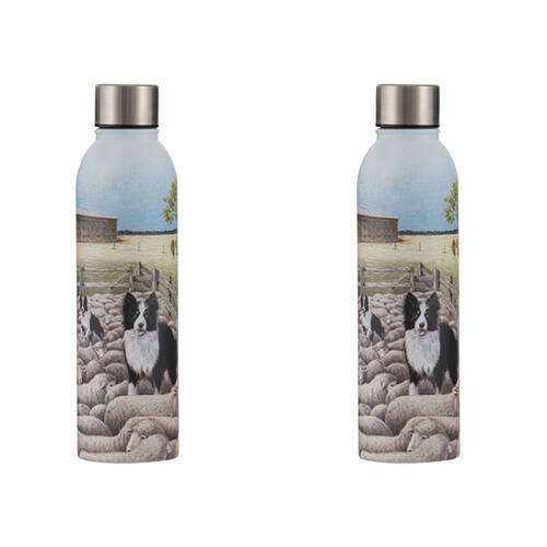 2PK Ashdene Working Dogs Sheep Yard Stainless Steel Drink Bottle Tumbler 500ml