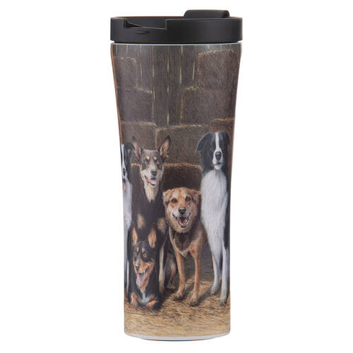 Ashdene Working Dogs Hay Shed Stainless Steel Drink Travel Mug Tumbler 500ml