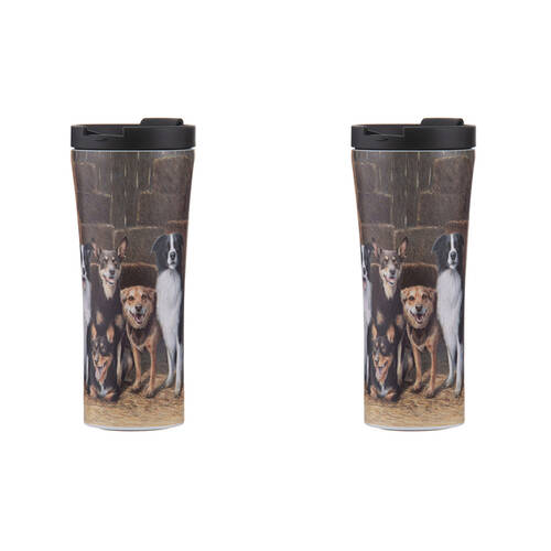 2PK Ashdene Working Dogs Hay Shed Stainless Steel Drink Travel Mug Tumbler 500ml