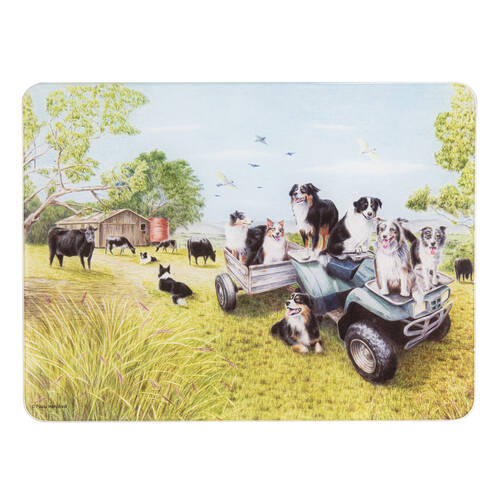 Ashdene Working Dogs Quad Bike Kitchen Table Mat Surface Protector 30x40cm
