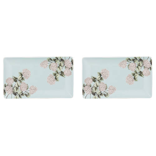 2PK Ashdene Secret Garden Rectangle Dish New Bone China Platter 25.5x15.5cm Mint