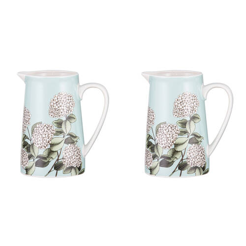 2PK Ashdene Secret Garden Kitchen Table Pitcher New Bone China Jug 610ml Mint
