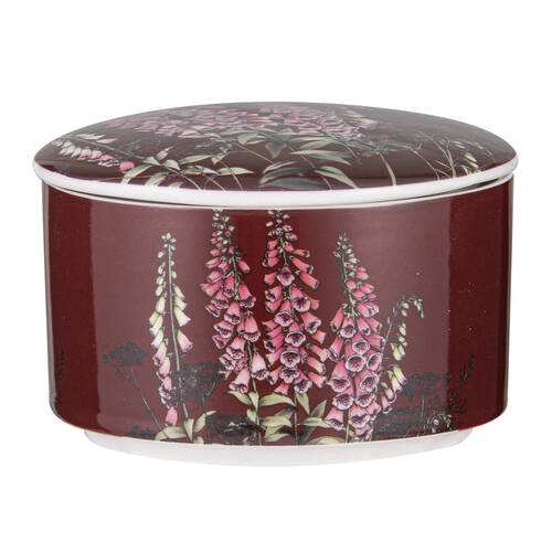Ashdene Secret Garden New Bone China Jewellery Trinket Box 400ml Maroon