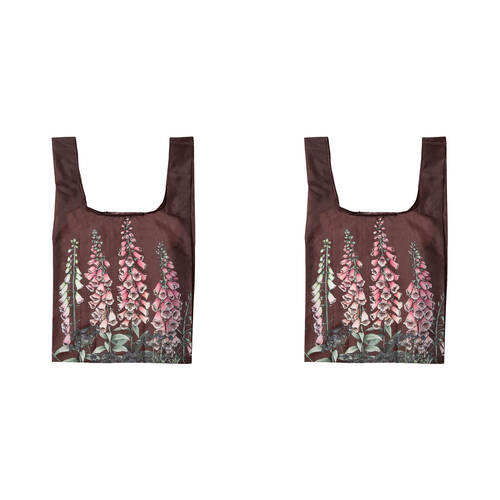 2PK Ashdene Secret Garden Grocery Storage Market Shopping Bag 36x64cm Maroon