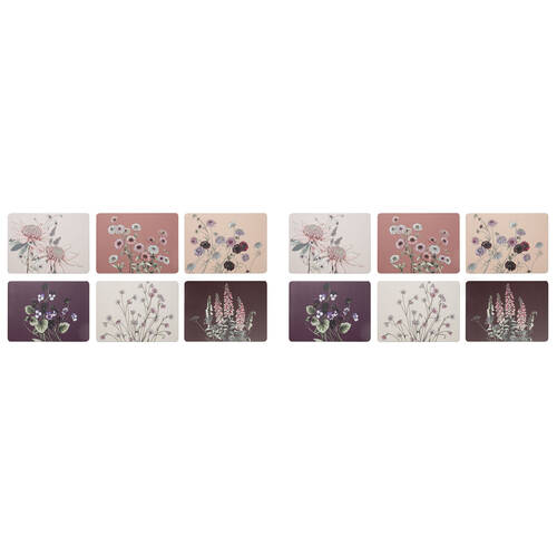 2x 6pc Ashdene Secret Garden Kitchen Dining Table Placemat 29x21.5cm Pink