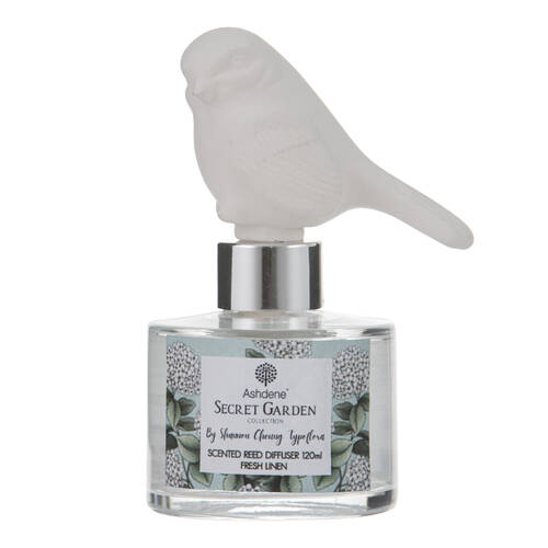Ashdene Secret Garden Fresh Linen Bird Essential Aroma Scent Diffuser 120ml