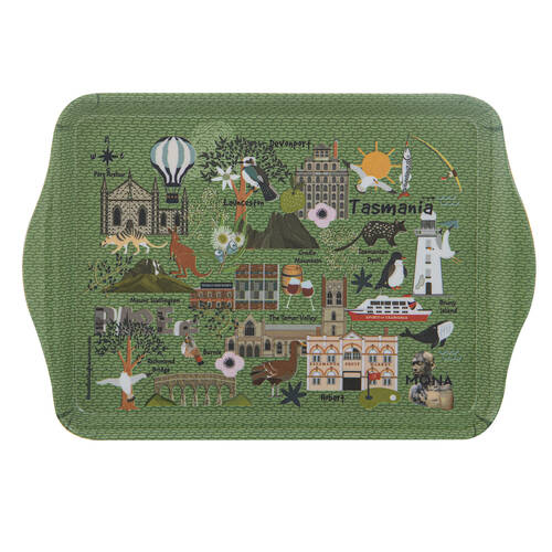 2pc Ashdene Land Down Under TAS Melamine Scatter Tray Green 21x14.2cm