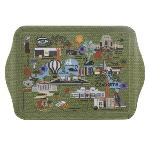 2pc Ashdene Land Down Under Canberra Melamine Scatter Tray Green 21x14.2cm