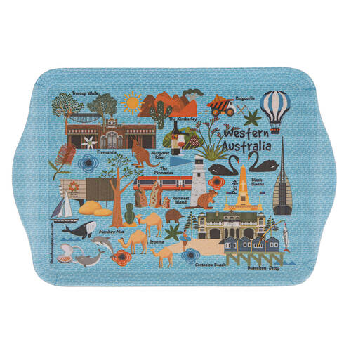 2pc Ashdene Land Down Under WA Melamine Scatter Tray Blue 21x14.2cm