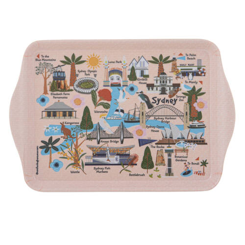 2pc Ashdene Land Down Under Sydney Melamine Scatter Tray Peach 21x14.2cm