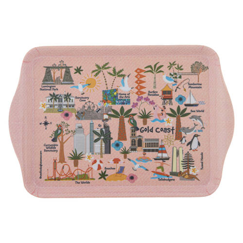 2pc Ashdene Land Down Under Gold Coast Melamine Scatter Tray Peach 21cm