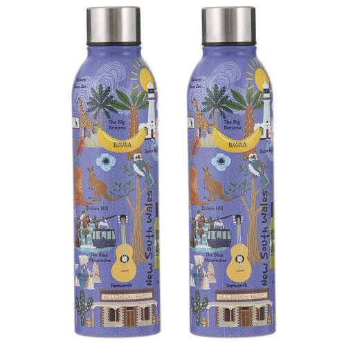 2PK Ashdene Land Down Under NSW Stainless Steel Water Bottle Flask 500ml