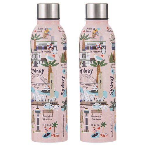2PK Ashdene Land Down Under Sydney Stainless Steel Water Bottle Flask 500ml