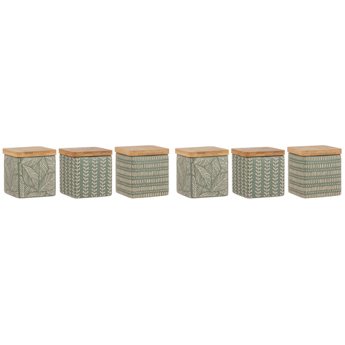 2PK Ladelle Orion Designed Premium Ceramic Canister Assorted - Green