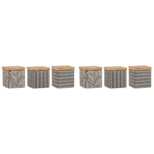 2PK Ladelle Orion Designed Premium Ceramic Canister Assorted - Charcoal