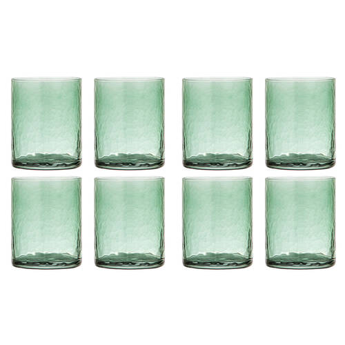 2x 4pc Ladelle Flynn Glass Tumbler Cup Drinkware 10cm - Green