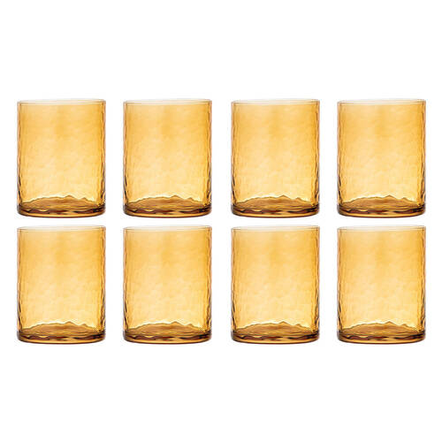 2x 4pc Ladelle Flynn Glass Tumbler Cup Drinkware 10cm - Amber