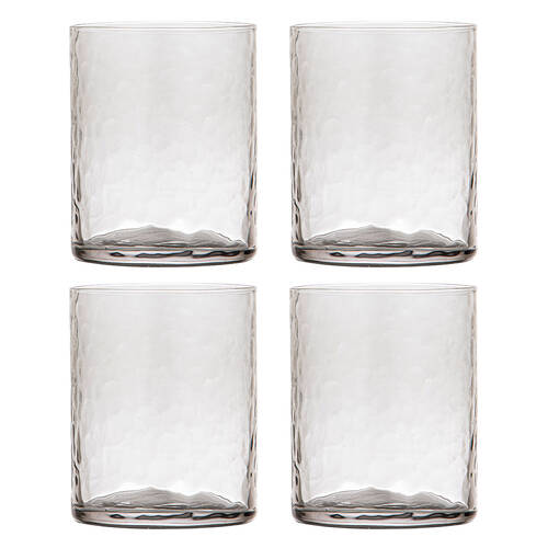 4pc Ladelle Flynn Glass Tumbler Cup Drinkware 10cm - Charcoal