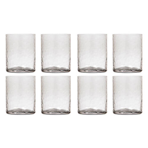 2x 4pc Ladelle Flynn Glass Tumbler Cup Drinkware 10cm - Charcoal