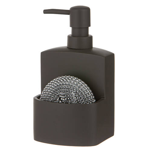2pc Ladelle Essentials Kitchen Cleaning Set 250ml Pump & Scourer - Charcoal