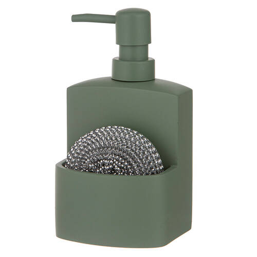 2pc Ladelle Essentials Kitchen Cleaning Set 250ml Pump & Scourer - Sage