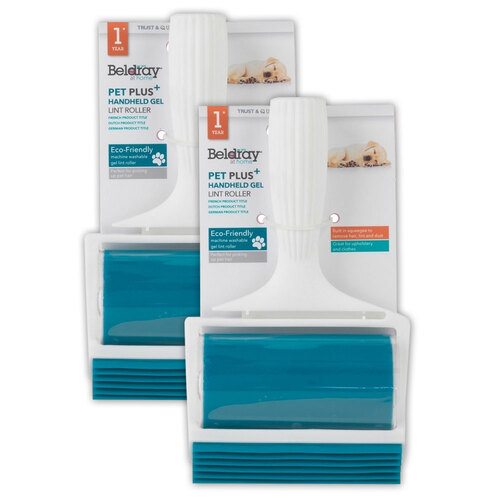 2x Beldray Pet Plus Handheld Reusable Lint Roller Gel Durable Washable